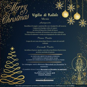 Vigilia di Natale 2025: il nostro menù a domicilio di Pesce